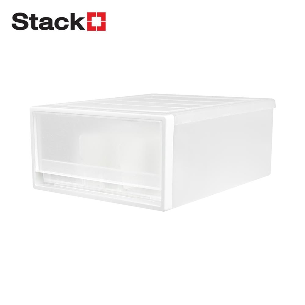 กล่องลิ้นชัก 1 ช่อง STACKO CK-31 26x33x13.5 ซม. สีขาว