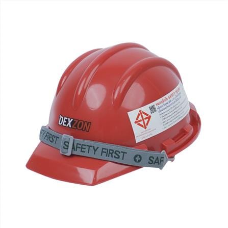หมวกนิรภัย HDPE มาตรฐานมอก. DEXZON 2332 สีแดง_0