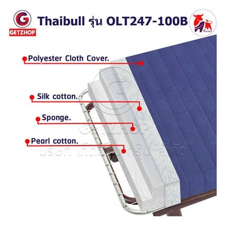 เตียงพับพร้อม TOPPER THAIBULL OLT247-100B สีน้ำเงิน_5