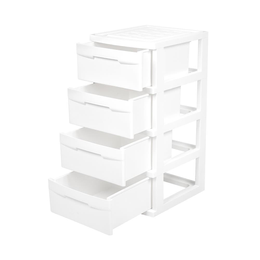 ตู้ลิ้นชัก 4 ชั้น STACKO SNOWY 45x40x84 ซม. สีขาว