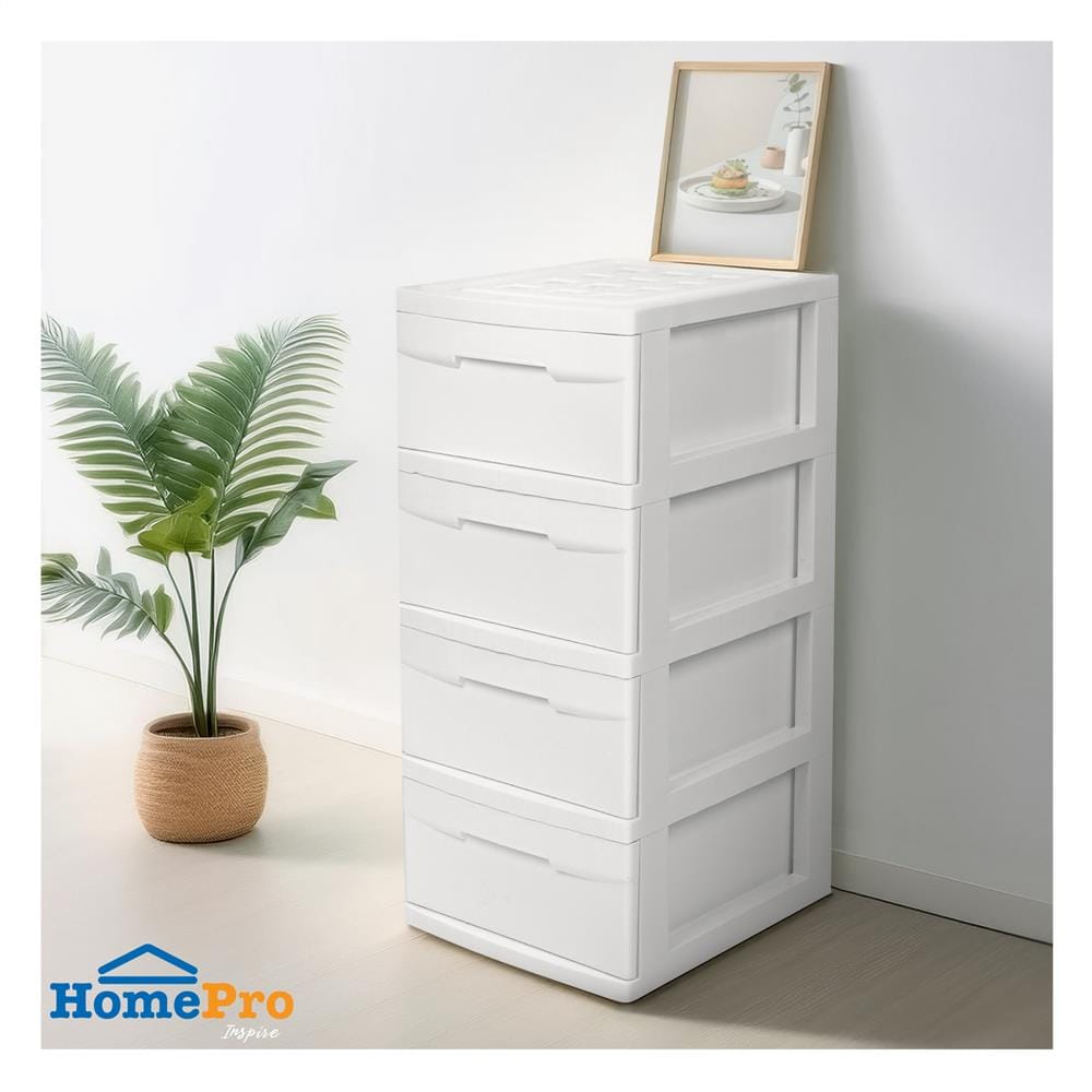 ตู้ลิ้นชัก 4 ชั้น STACKO SNOWY 45x40x84 ซม. สีขาว