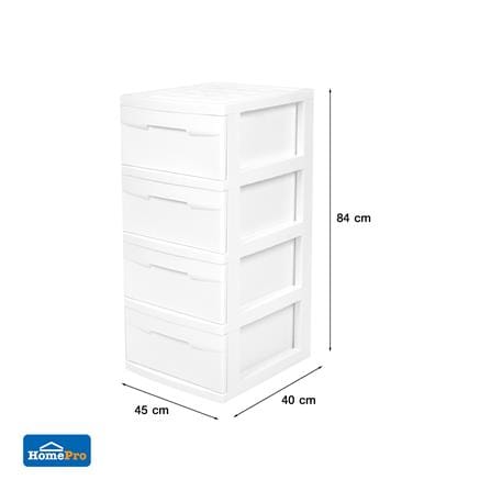 ตู้ลิ้นชัก 4 ชั้น STACKO SNOWY 45x40x84 ซม. สีขาว_7