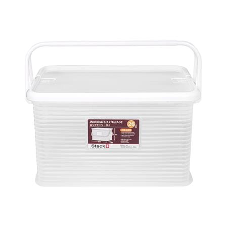 กล่องฝาล็อกหูหิ้ว 26 ลิตร STACKO 31x46.5x26.2 ซม. สีขาว_1