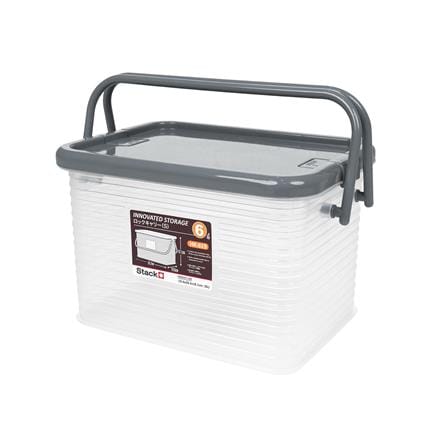 กล่องฝาล็อกหูหิ้ว 6 ลิตร STACKO 19.6x28.2x18.1 ซม. สีเทา_0