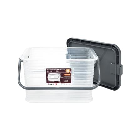 กล่องฝาล็อกหูหิ้ว 6 ลิตร STACKO 19.6x28.2x18.1 ซม. สีเทา_2