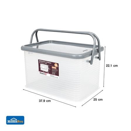 กล่องฝาล็อกหูหิ้ว 14 ลิตร STACKO 25x37.9x22.1 ซม. สีเทา_6