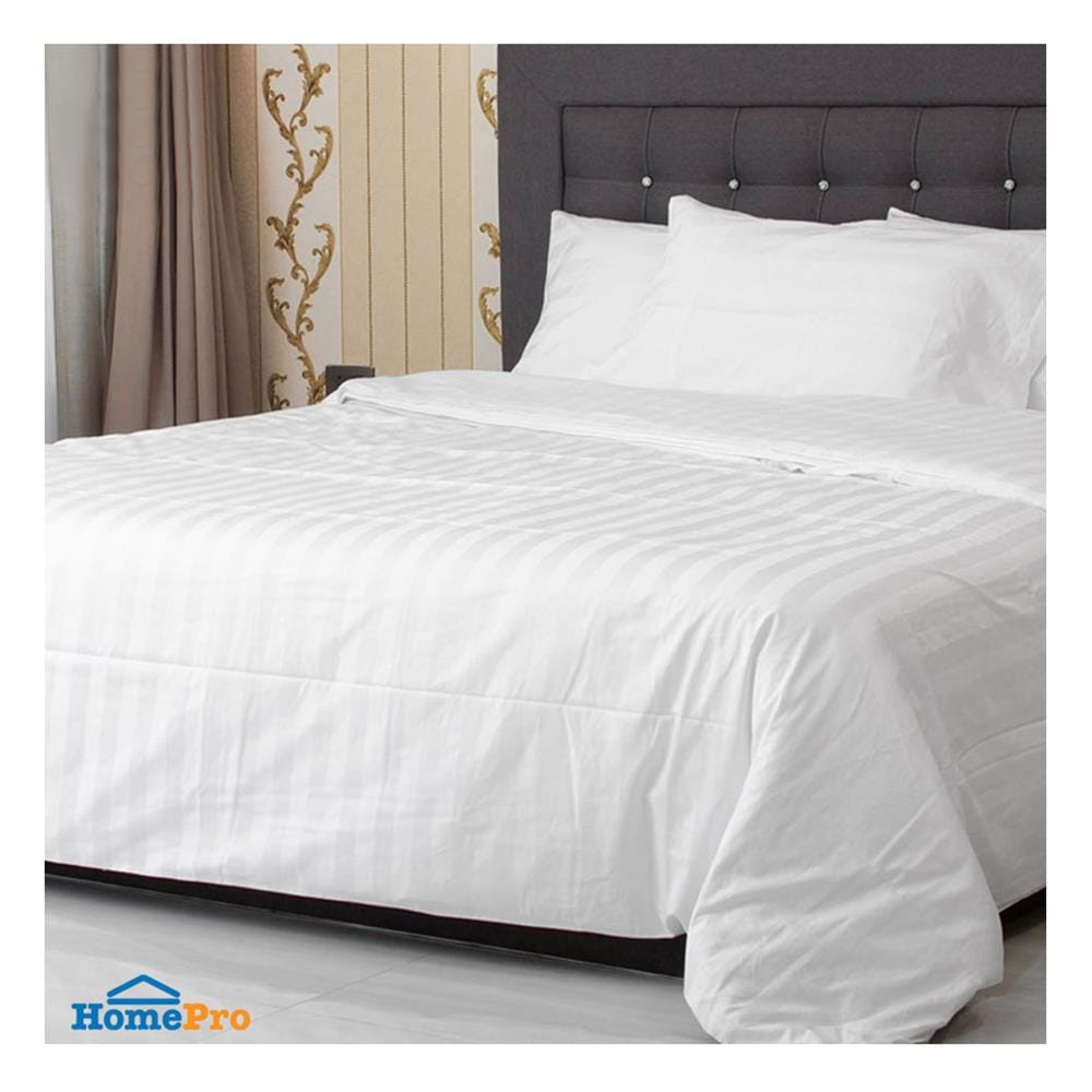 ปลอกผ้านวม SWENY HOTEL STRIPE 250T 100X90 นิ้ว สีขาว