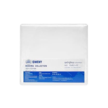 ผ้าปูที่นอน 6 ฟุต SWENY HOTEL PLAIN 250T สีขาว_4