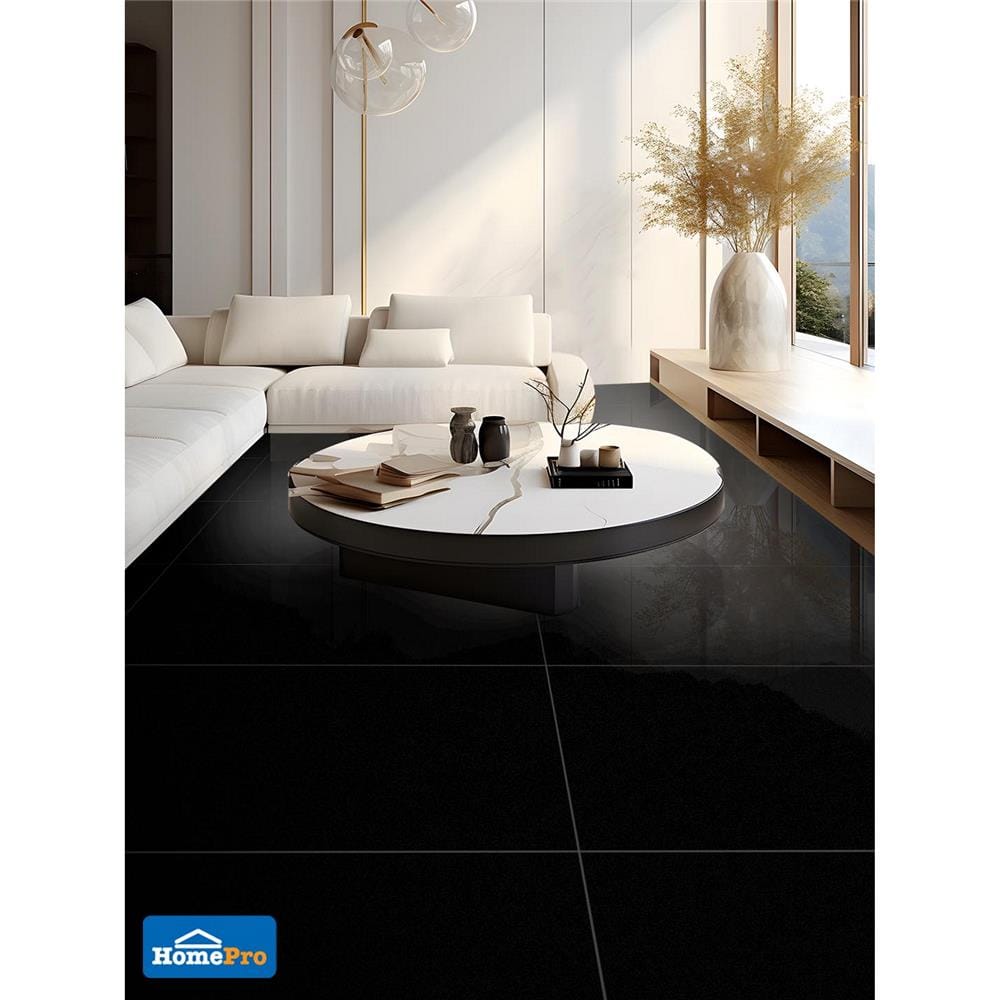 กระเบื้องพื้นพอร์ซเลน 60x120 ซม. TARA ซุปเปอร์ แบล็ค ดำ A 1.44 ตร.ม.