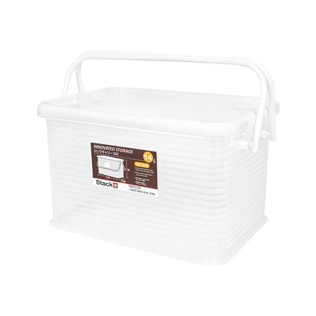 กล่องฝาล็อกหูหิ้ว 14 ลิตร STACKO 25x37.9x22.1 ซม. สีขาว