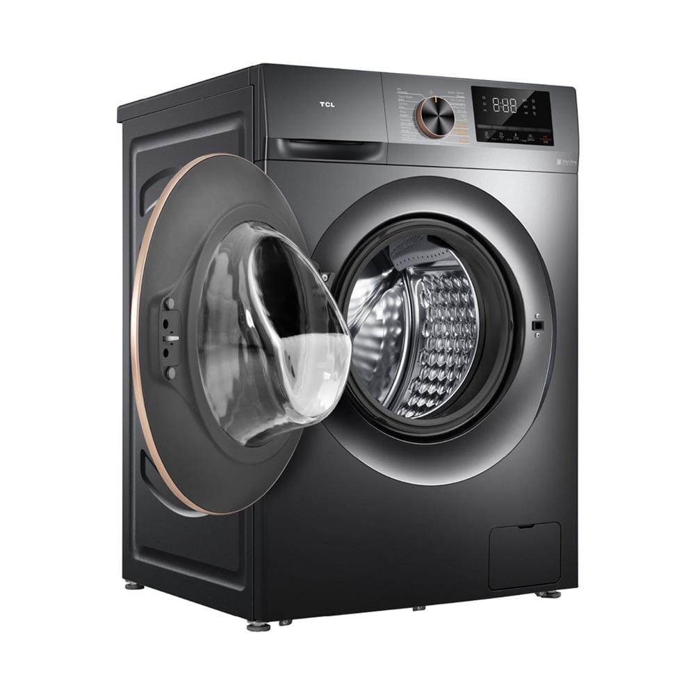 เครื่องซักอบผ้าฝาหน้า TCL WT11EPWDG 10/7 กก. 1200RPM อินเวอร์เตอร์ สีเทา