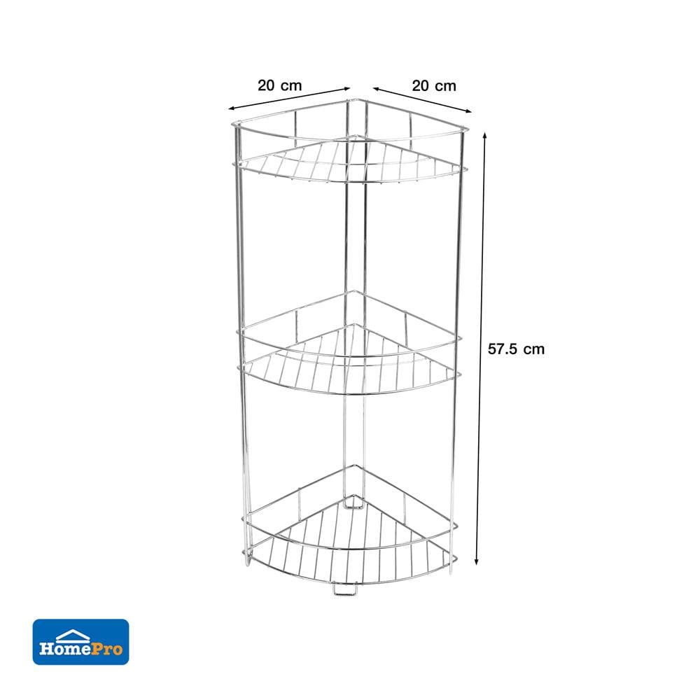 ชั้นเข้ามุมโครเมียม 3 ชั้น ME LIVING CROMO 20x20.5x57.5 ซม.