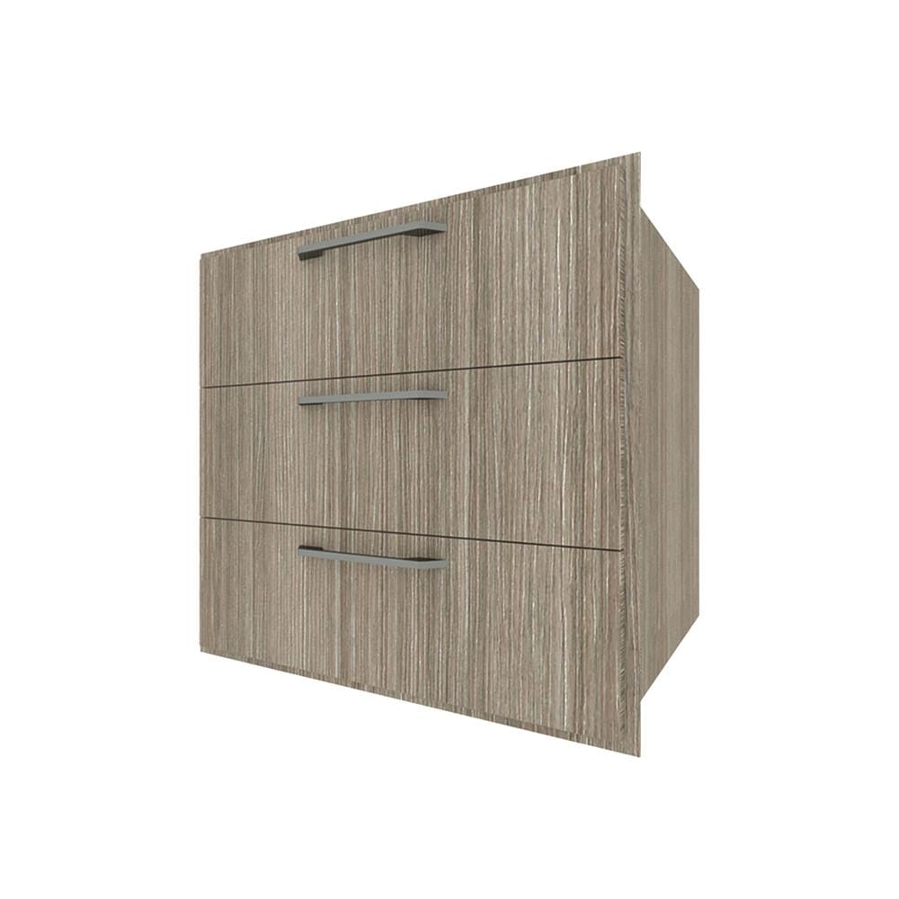 ตู้ลิ้นชัก 3 ชั้น WPC PARAZZO ENZO 70x60 ซม. มือจับสีดำ สีเอ็มไพร์โอ๊ก