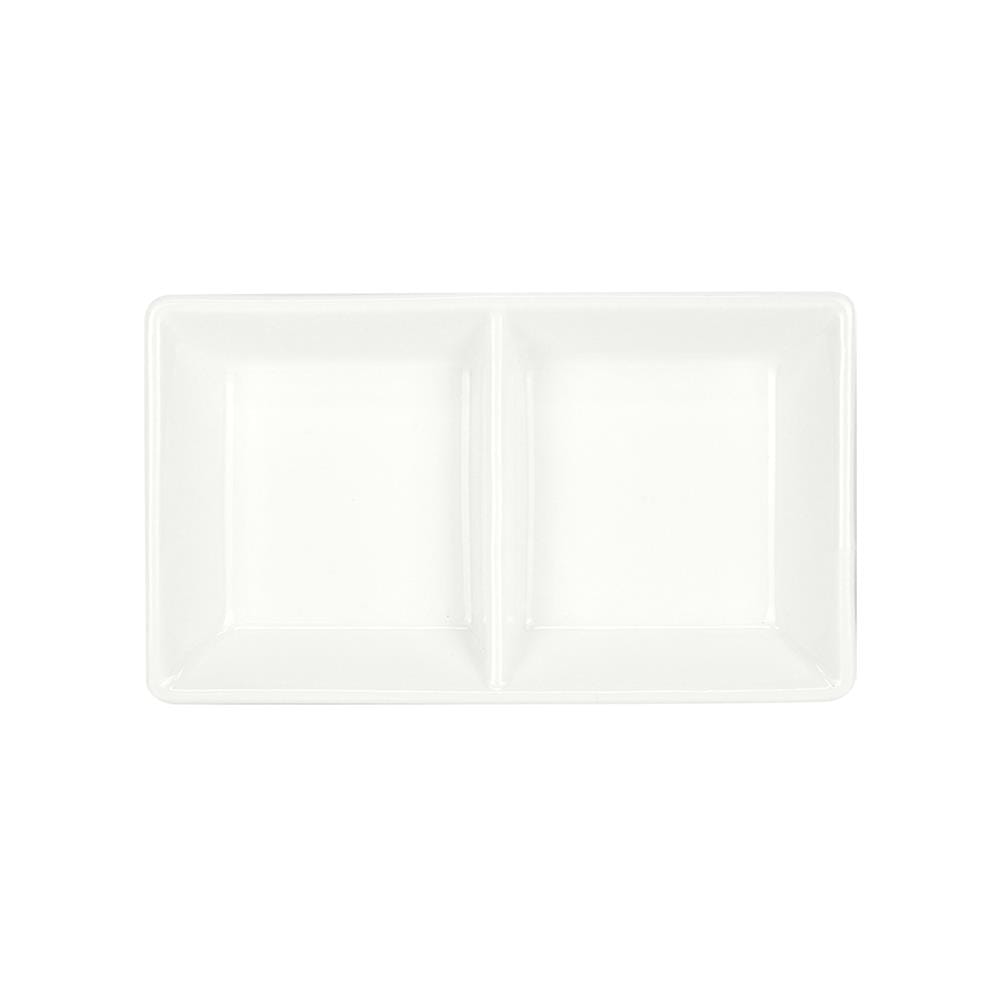 ถ้วยน้ำจิ้มเหลี่ยม PORCELAIN 2 ช่อง KECH SNOW