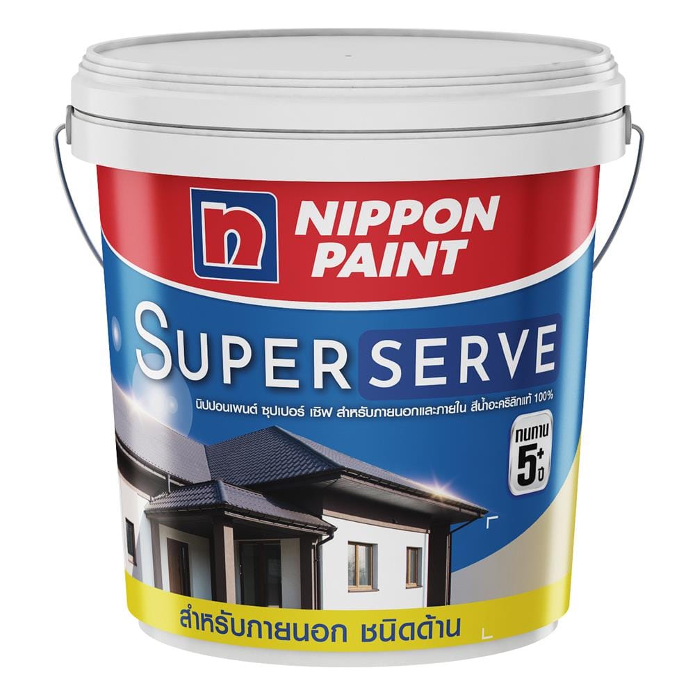 สีน้ำทาภายนอก NIPPON PAINT SUPER SERVE BASE D ด้าน 2.5 แกลลอน