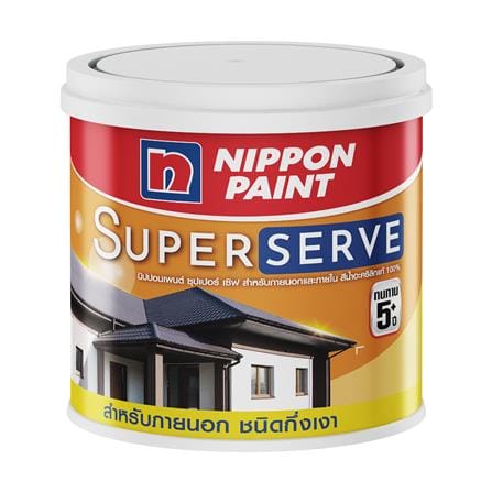 สีน้ำทาภายนอก NIPPON PAINT SUPER SERVE BASE A กึ่งเงา 1 แกลลอน_0