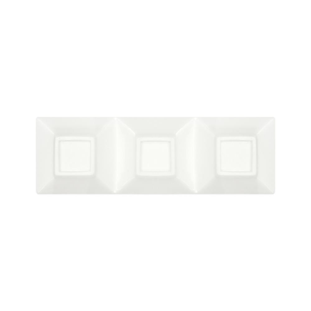 ถ้วยน้ำจิ้มเหลี่ยม PORCELAIN 3 ช่อง KECH SNOW ROOF