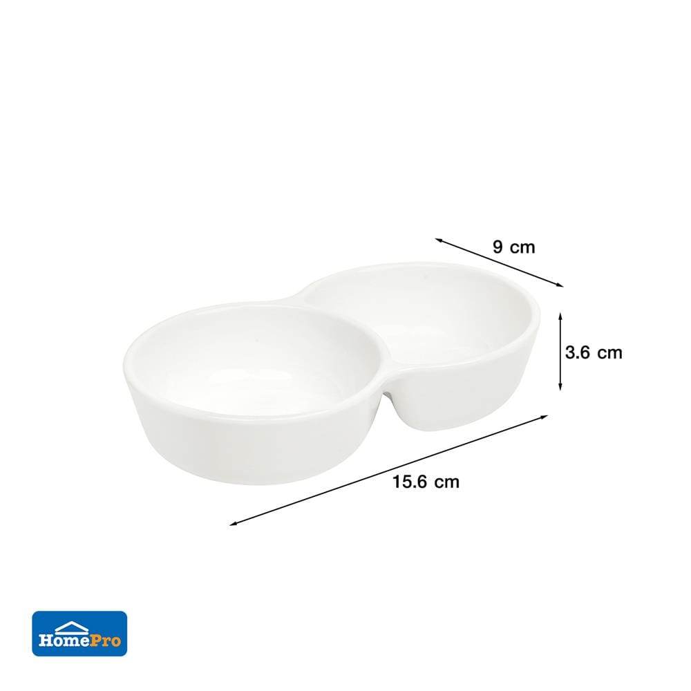 ถ้วยกลม PORCELAIN 2 ช่อง 6 นิ้ว KECH SNOW
