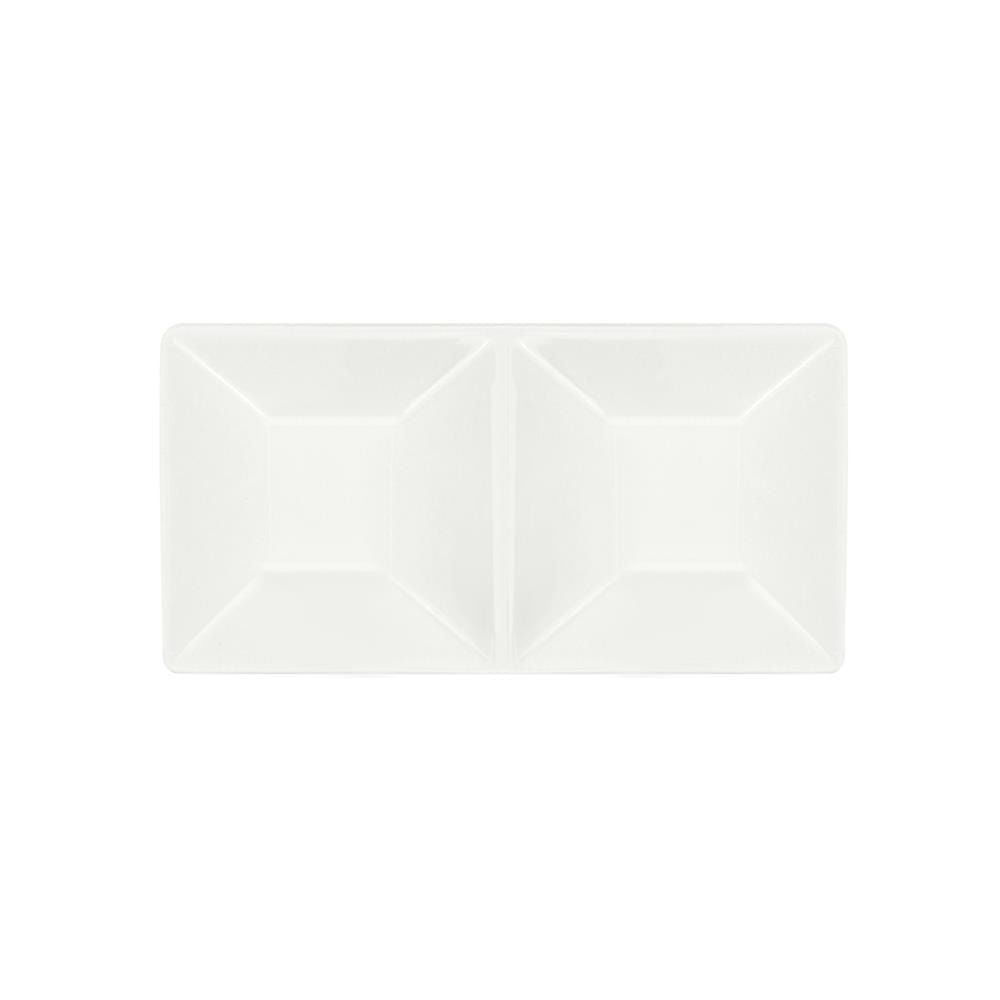 ถ้วยน้ำจิ้มเหลี่ยม PORCELAIN 2 ช่อง KECH SNOW ROOF