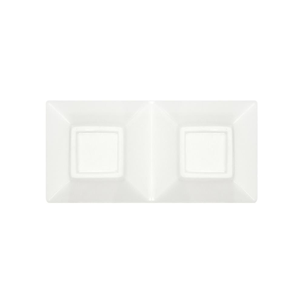 ถ้วยน้ำจิ้มเหลี่ยม PORCELAIN 2 ช่อง KECH SNOW ROOF