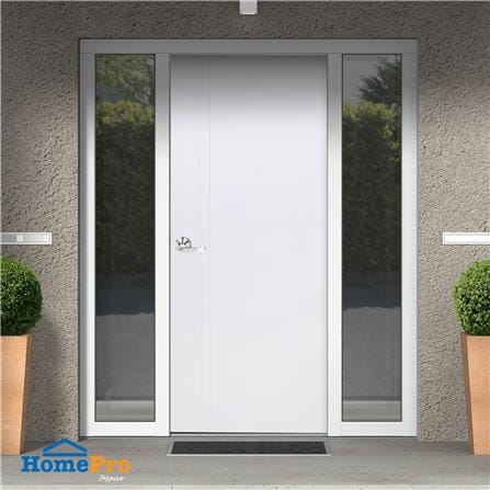 ประตูภายนอก UPVC AZLE PZV3 80X200 ซม. สีขาว เจาะลูกบิด_3