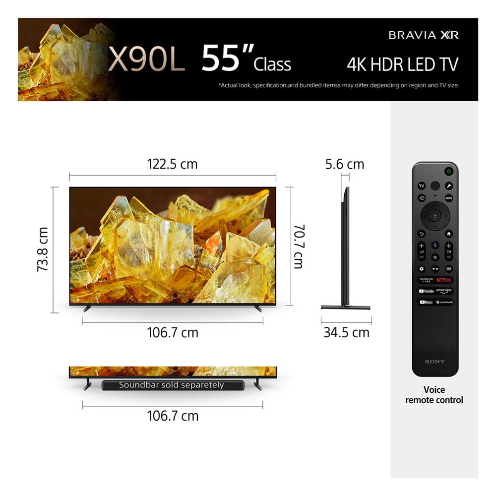 ทีวีแอลอีดี 55 นิ้ว SONY (4K, LED, GOOGLE TV) XR-55X90L