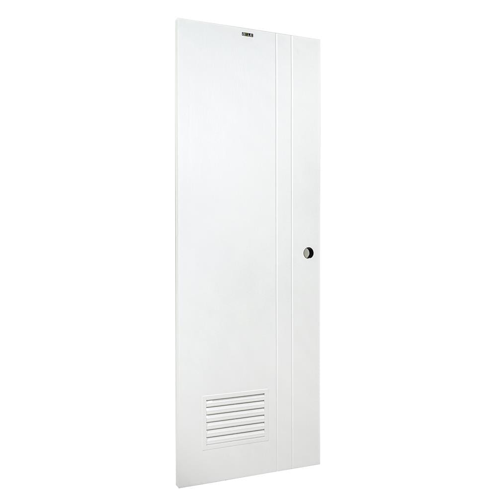 ประตูห้องน้ำ UPVC AZLE PZLV3 70X200 ซม. สีขาว เจาะลูกบิด