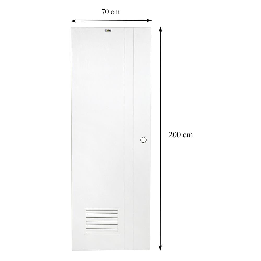 ประตูห้องน้ำ UPVC AZLE PZLV3 70X200 ซม. สีขาว เจาะลูกบิด