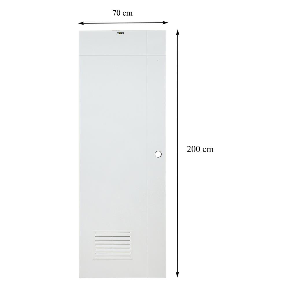 ประตูห้องน้ำ UPVC AZLE PZLV6 70X200 ซม. สีขาว เจาะลูกบิด