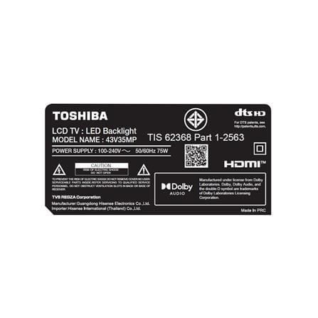 ทีวีแอลอีดี 43 นิ้ว TOSHIBA (FULL HD, LED, ANDROID TV) 43V35MP_5