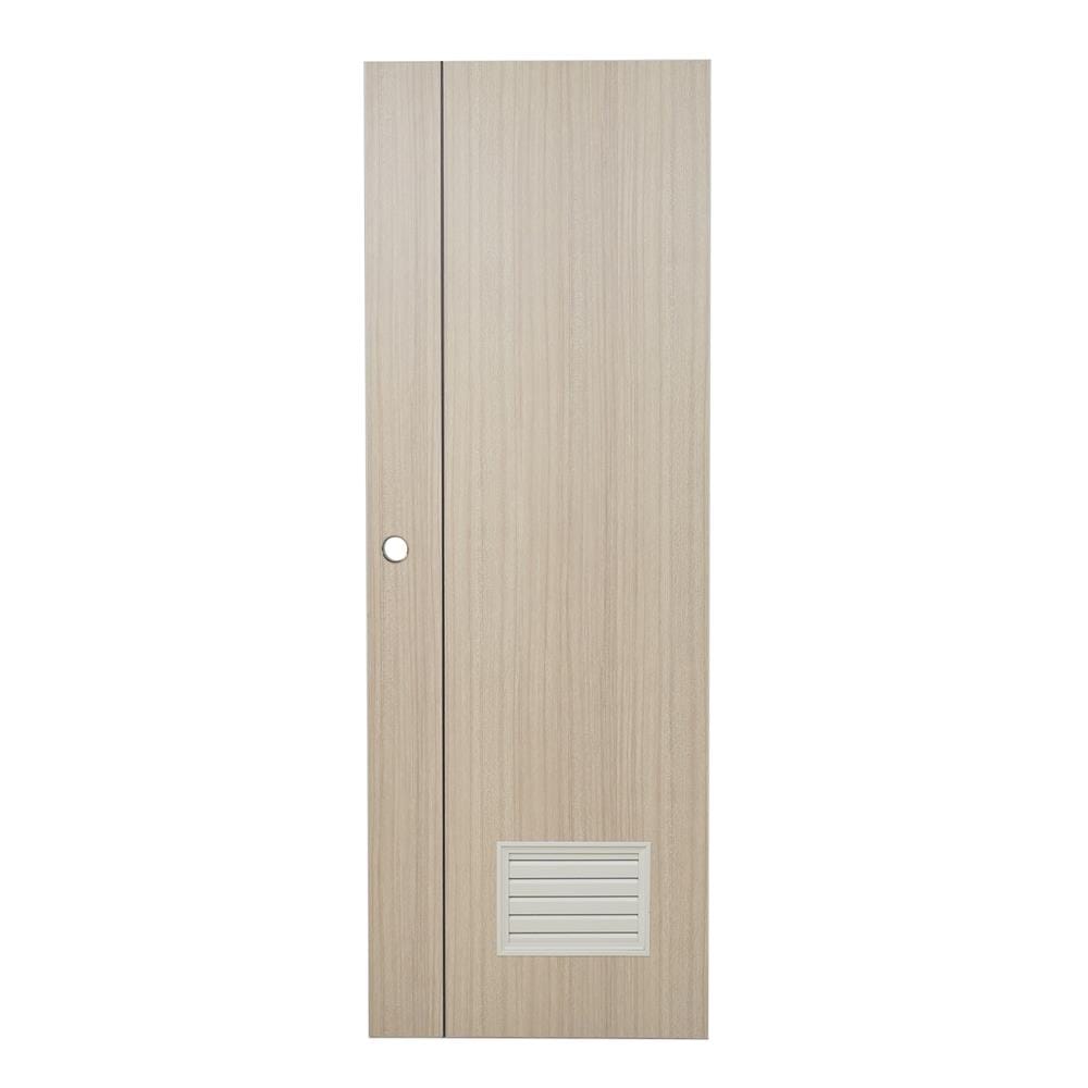 ประตูห้องน้ำ UPVC AZLE GROOVE P3 เกล็ดล่าง 70X200 ซม. สีบีช เจาะลูกบิด