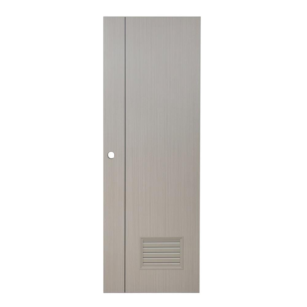 ประตูห้องน้ำ UPVC AZLE GROOVE P3 เกล็ดล่าง 70X200 ซม. สี PINK OAK เจาะลูกบิด