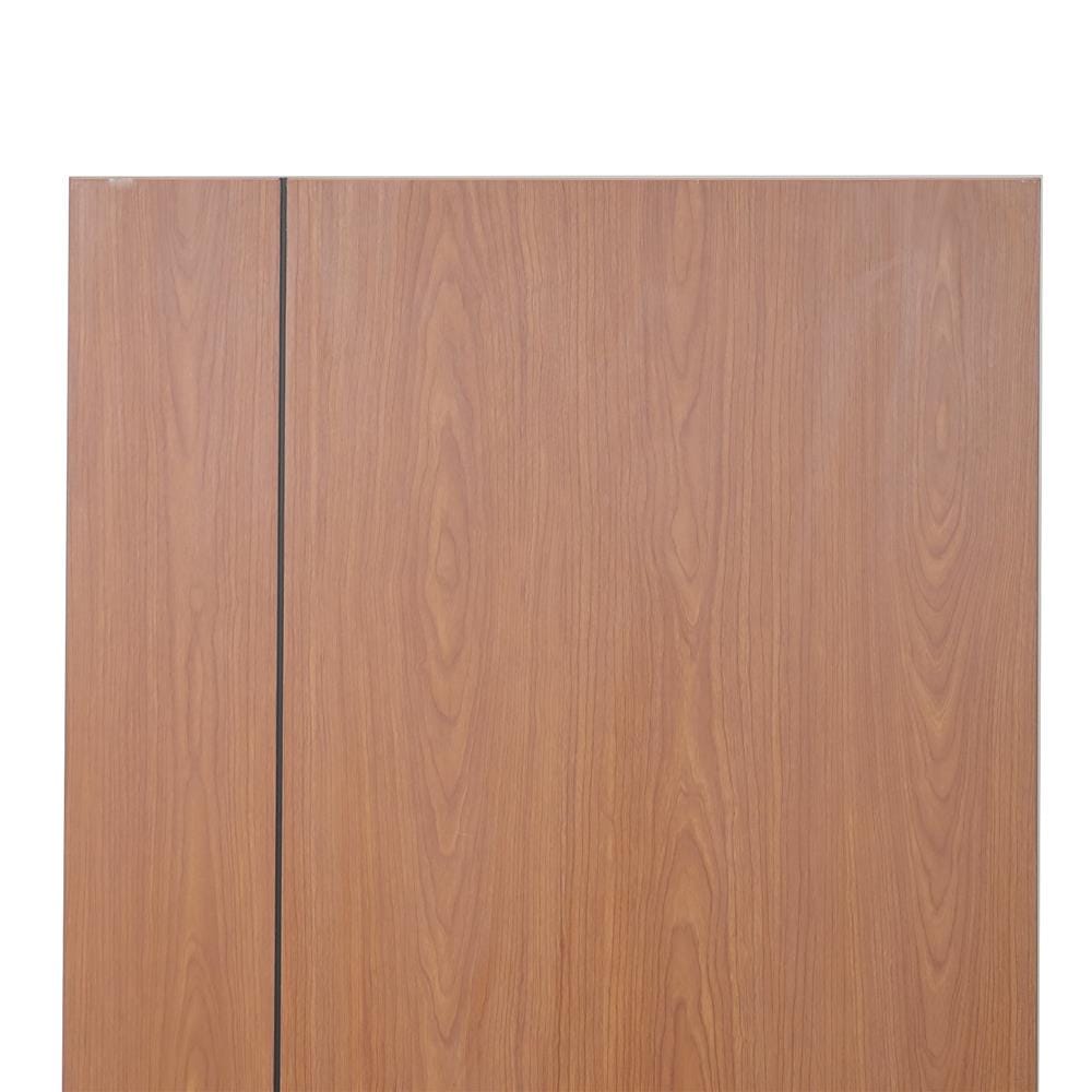ประตูห้องน้ำ UPVC AZLE GROOVE P3 เกล็ดล่าง 70x200 ซม. สี ORANGE TEAK เจาะลูกบิด