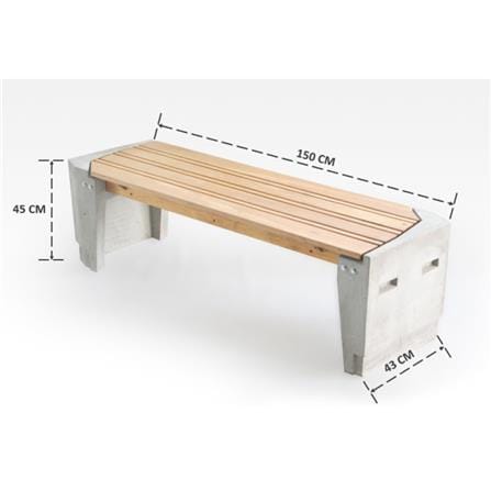 ม้านั่งสนาม BUA DESIGN BUA STONE1.5 ECO WOOD สีไม้ธรรมชาติ_7
