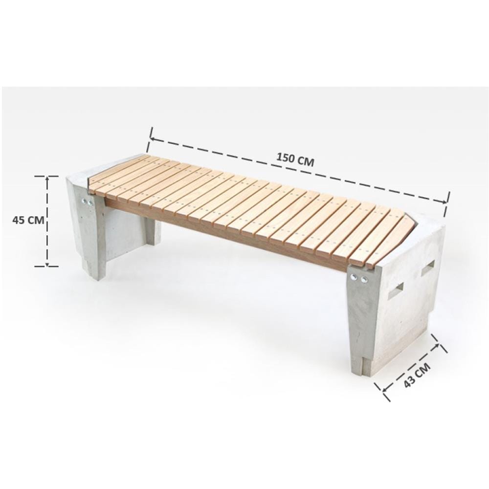 ม้านั่งสนาม BUA DESIGN BUA STONE1.0 ECO WOOD สีไม้ธรรมชาติ