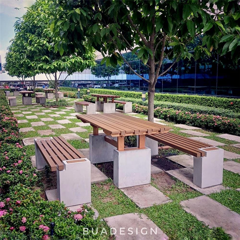 โต๊ะสนาม BUA DESIGN BUA STONE2 TABLE ECO WOOD 150 ซม. ไม้ธรรมชาติ