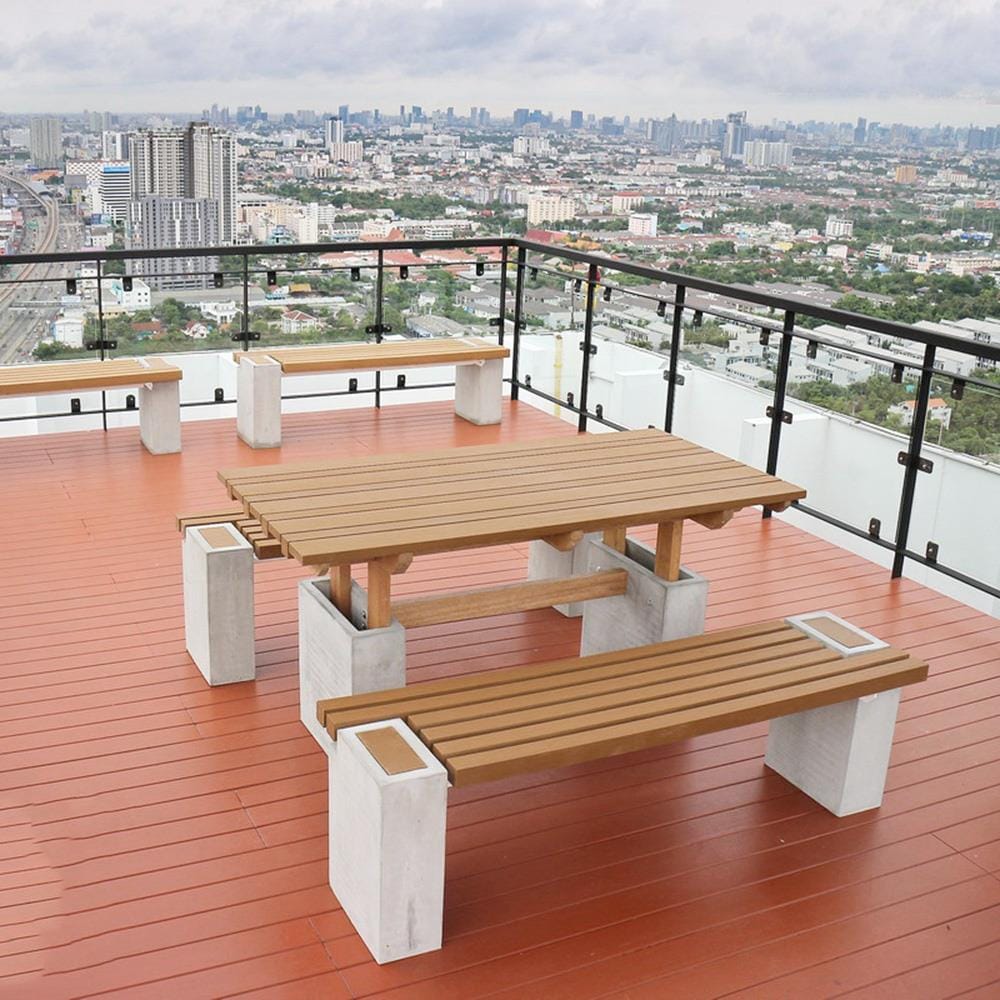 โต๊ะสนาม BUA DESIGN BUA STONE2 TABLE ECO WOOD 150 ซม. ไม้ธรรมชาติ