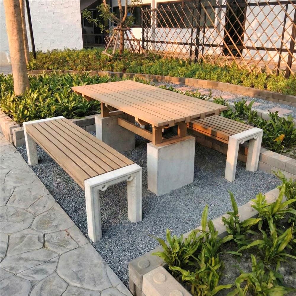 โต๊ะสนาม BUA DESIGN BUA STONE2 TABLE ECO WOOD 150 ซม. ไม้ธรรมชาติ