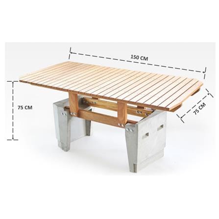 โต๊ะสนาม BUA DESIGN BUA STONE 1.0 TABLE ECO WOOD 150 ซม. สีไม้ธรรมชาติ_7