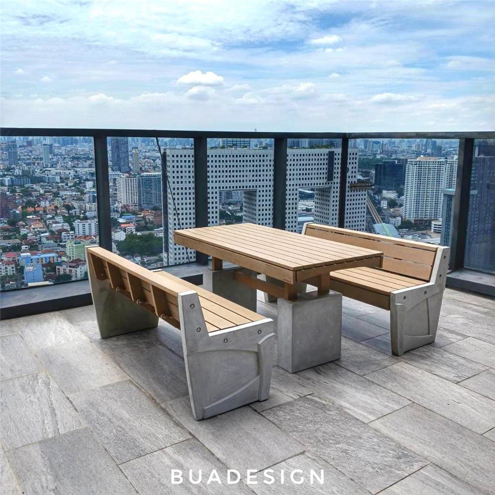 โต๊ะสนาม BUA DESIGN BUA STONE BLOOM TABLE ECO WOOD 150 ซม. สีไม้ธรรมชาติ