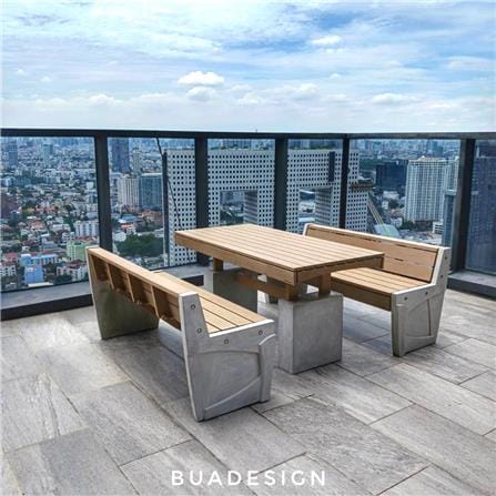 โต๊ะสนาม BUA DESIGN BUA STONE BLOOM TABLE ECO WOOD 150 ซม. สีไม้ธรรมชาติ_2