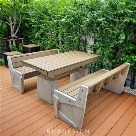 โต๊ะสนาม BUA DESIGN BUA STONE BLOOM TABLE ECO WOOD 150 ซม. สีไม้ธรรมชาติ_3