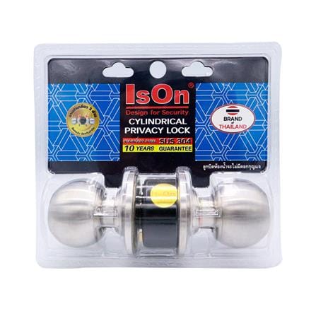 ลูกบิดประตูห้องน้ำ หัวกลม ISON 8014 BK สีสเตนเลส_3