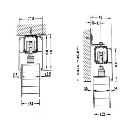 ชุดอุปกรณ์บานเลื่อน HAFELE SILENT 160/A พร้อมราง 3 เมตร_2