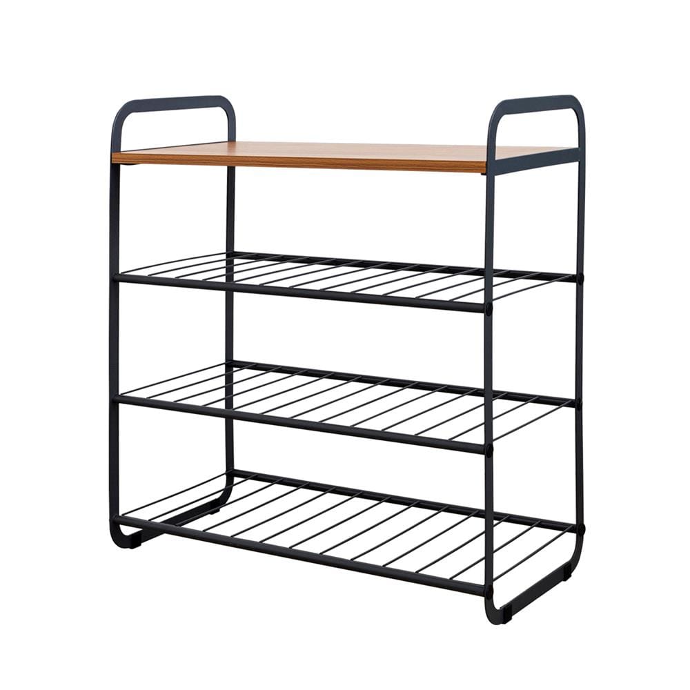 ชั้นวางรองเท้า 3 ชั้น STACKO FLEXI ท็อปไม้สีเอเชียนทีค 60x30x68 ซม. สีเทา_1