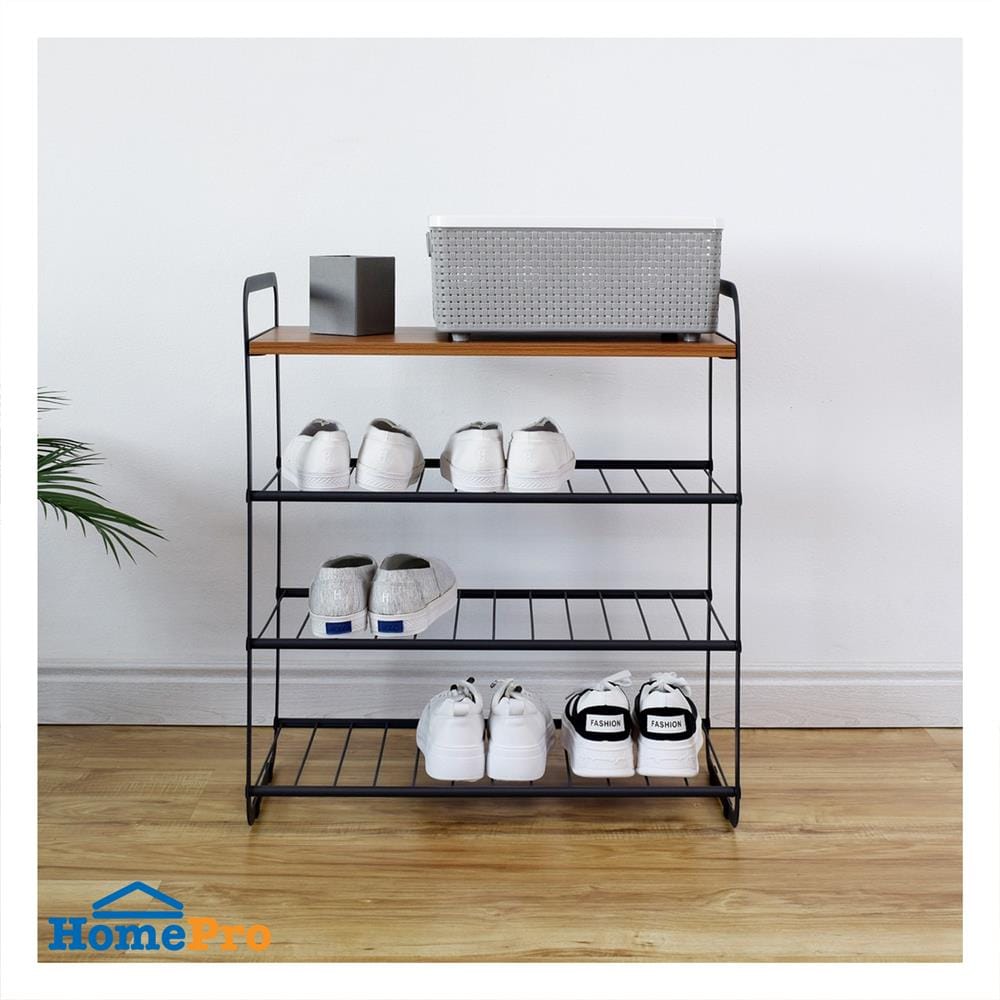 ชั้นวางรองเท้า 3 ชั้น STACKO FLEXI ท็อปไม้สีเอเชียนทีค 60x30x68 ซม. สีเทา