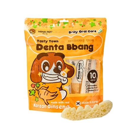 ขนมขัดฟัน HANA PET TASTY TOWN DENTA BBANG รสโสมเกาหลี_0