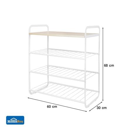 ชั้นวางรองเท้า 3 ชั้น STACKO FLEXI ท็อปไม้สีไวท์โอ๊ค 60x30x68 ซม. สีขาว_9