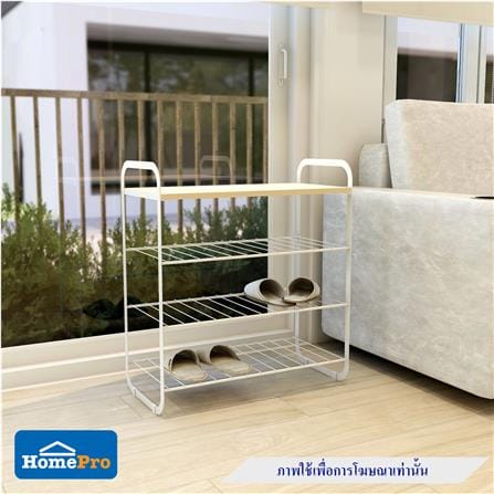 ชั้นวางรองเท้า 3 ชั้น STACKO FLEXI ท็อปไม้สีไวท์โอ๊ค 60x30x68 ซม. สีขาว_7