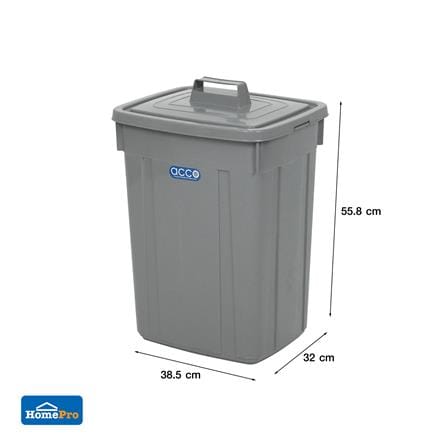 ถังขยะเหลี่ยม ฝาเปิด-ปิด ACCO 42 ลิตร สีเทา_6